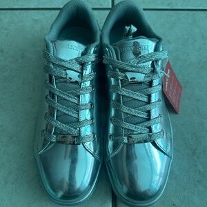 Lucky Step Silver Metal Sneakers